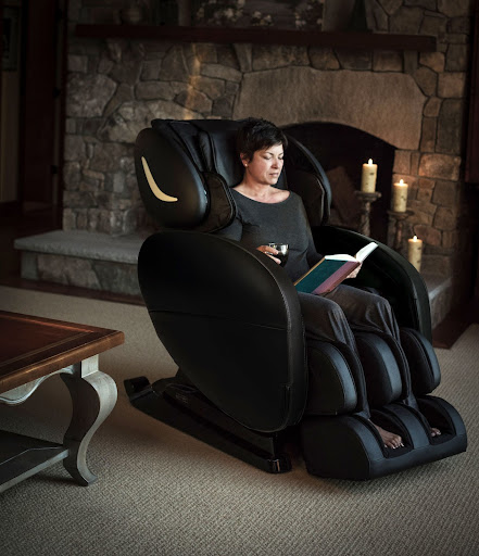 Woman Reading in Infinity Massage Chair